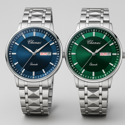 Chexi601OriginalMen_sWatch_StylishandDurableAnalogQuartzTimepieceforDailyOfficeWear_BusinessMeetings_andFormalOccasions_WithoutBox_-Silverblackdial3