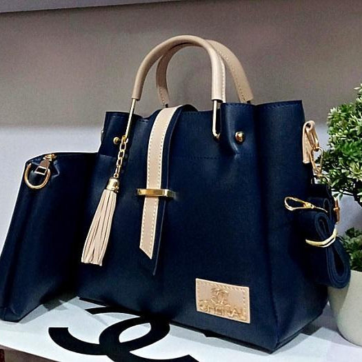 Girl's PU Leather Embellished Hand Bag Set