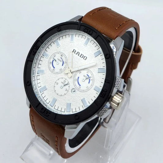 Jubilé Style Men's Casual Watch - Brown Leather Strap - Beauty of Charm