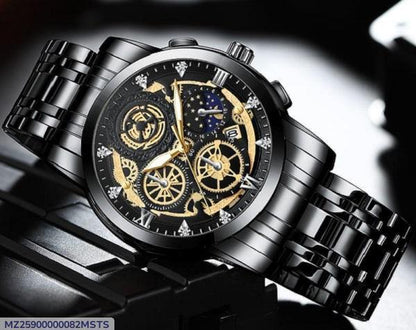 Men's Chronograph Watch - 1 Pc Stylish Stainless Steel