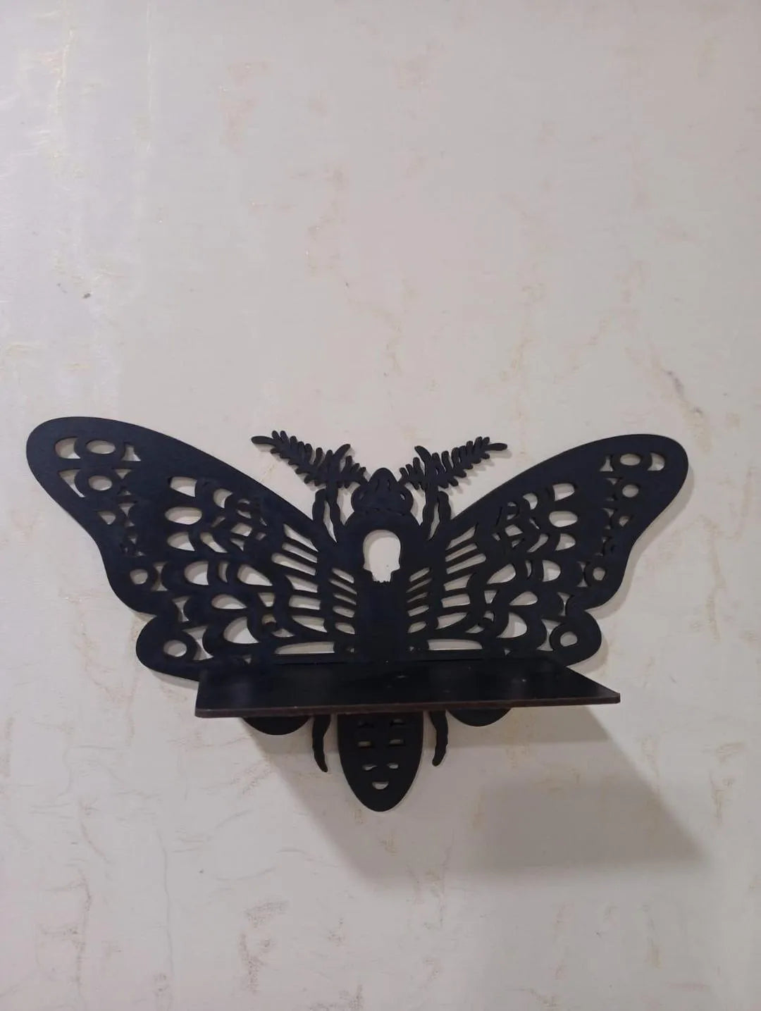 Pack of 3 Butterfly Shaped Wooden Wall Shelf  Decorative Wall Hanging Rack for Living Room & Bedroom