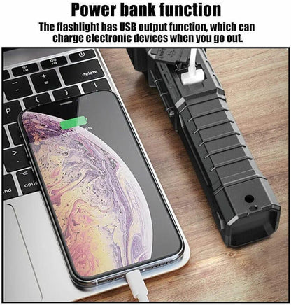 Rechargeable LED Torch Light - Essential Camping Gear with Type-C Charging Port