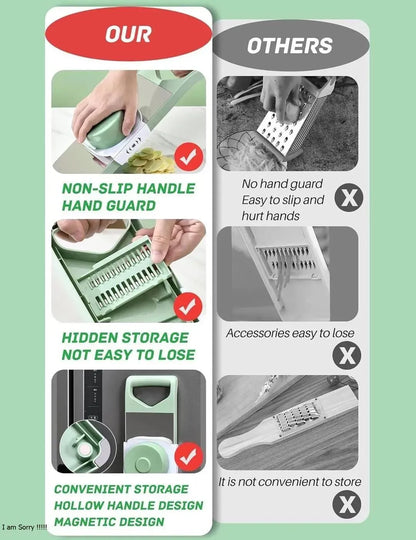 Stainless Steel Vegetable Slicer - 5 In1 for Effortless Food Preparation