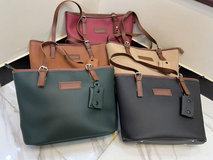 Stylish Women's Rexene Tote Bag - 1 Pc, Plain Design