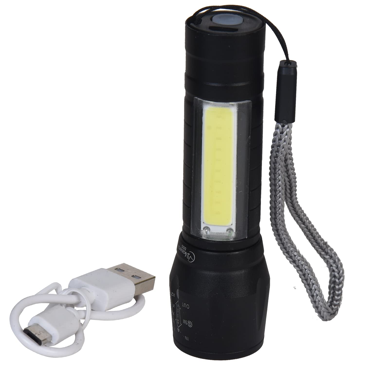 USBChargingXPE_COBLEDFlashlightLampTorchWithClipThreeModeZoomableLampBuiltinBatterywithBox2