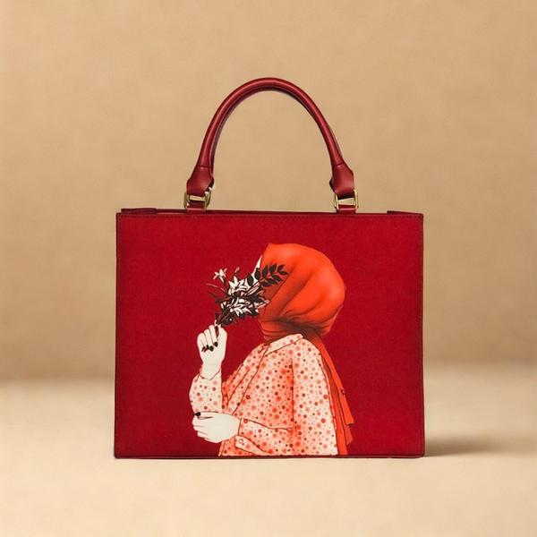 Women's Canvas Printed Shoulder Bag - Beauty of Charm