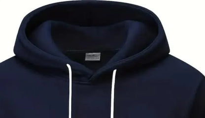 color Navy Blue Polyester Fleece Plain Hoodie