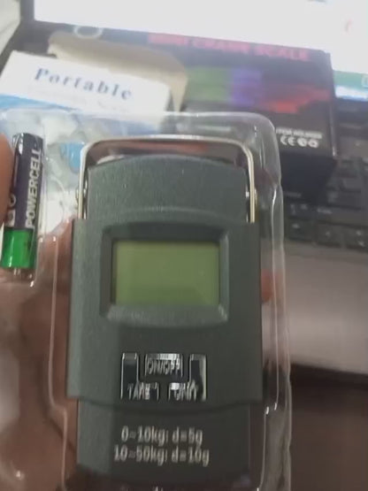 50kg Portable Digital Hanging Scale with Hook – Electronic Luggage, Fishing, Kitchen & Travel Weight Machine